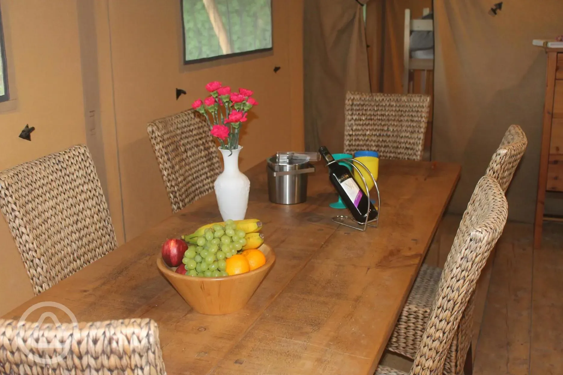 Safari tent dining table