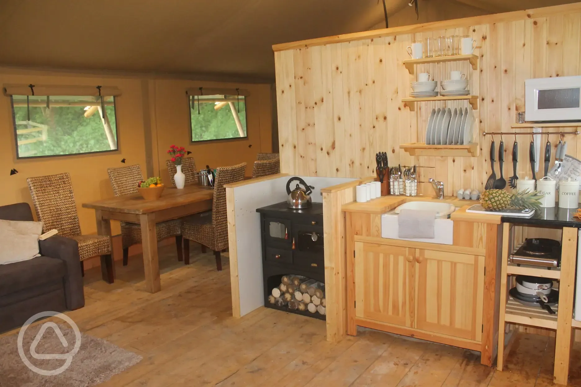 Hazel safari tent interior