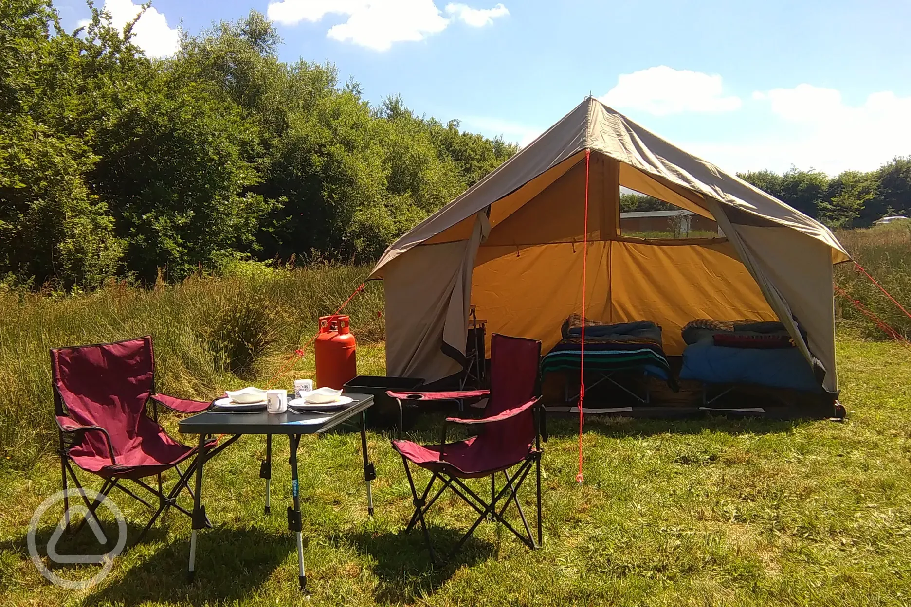 Camp site tents are fully equipped Stonechat Meadow