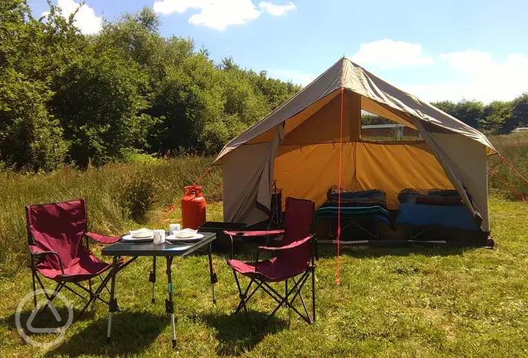 Camp site tents are fully equipped Stonechat Meadow