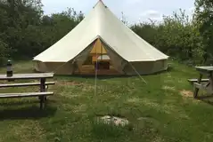 Large Winsor bell tent with picnic benches