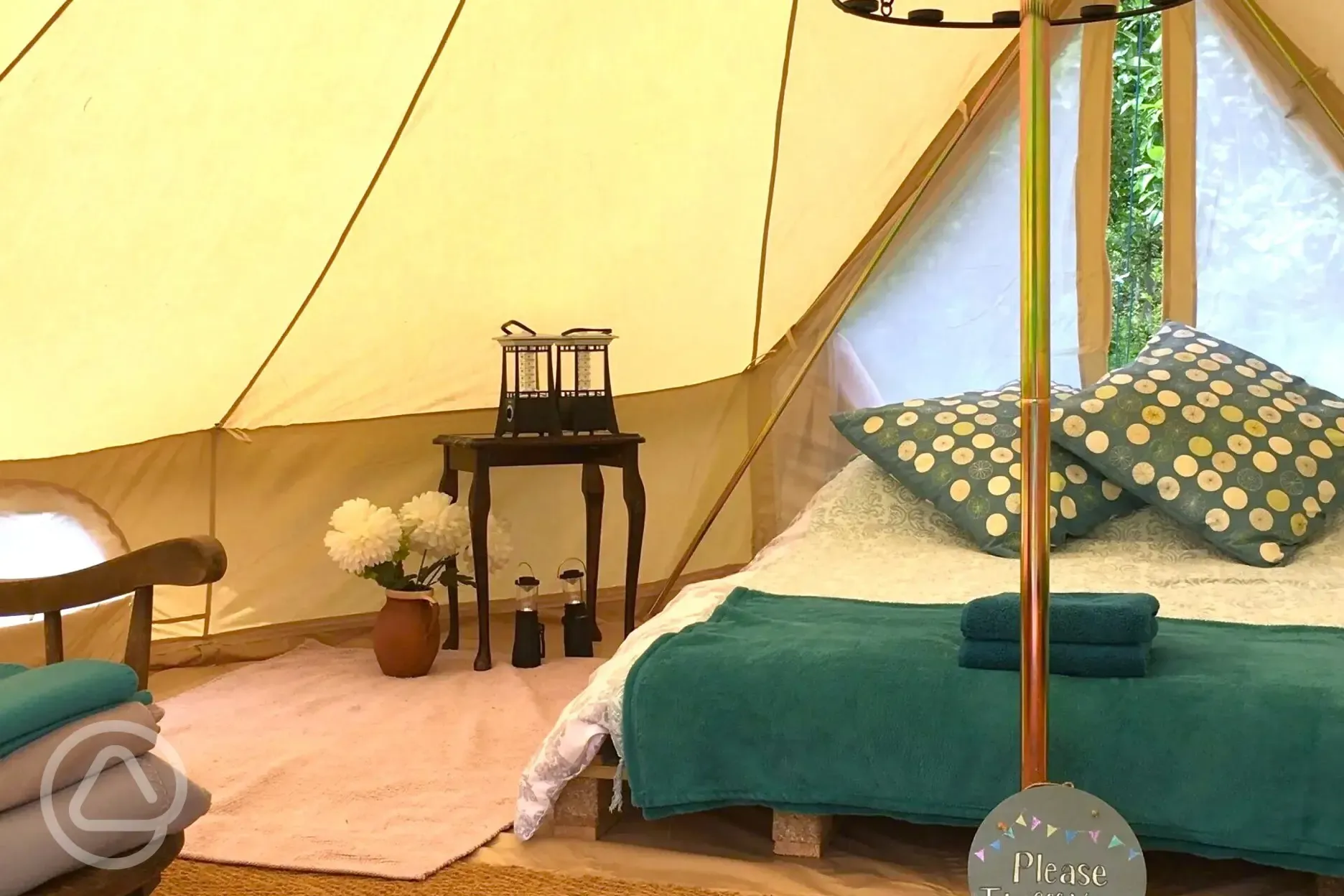 Traditional bell tent interior