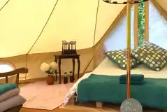 Traditional bell tent interior