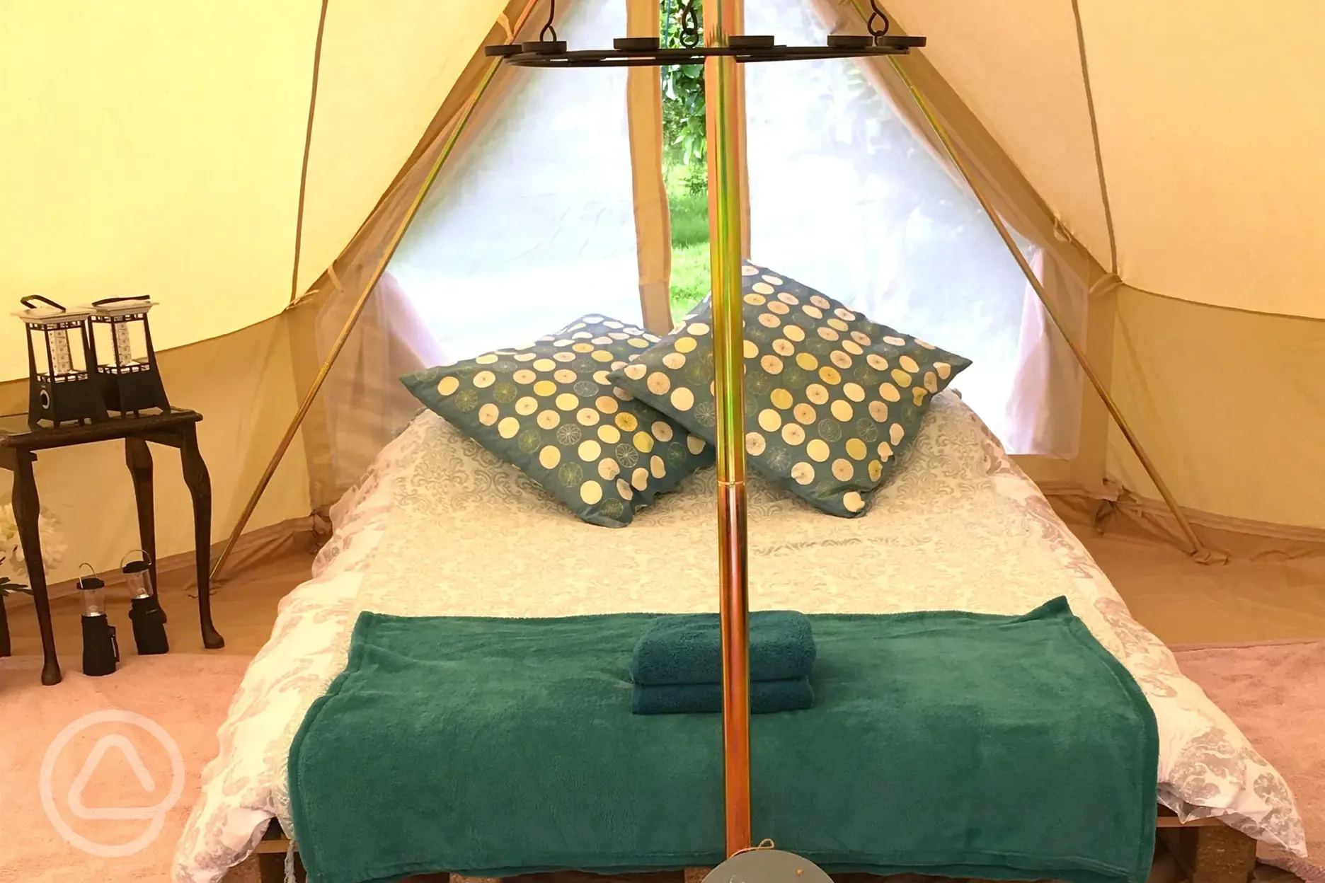 Traditional bell tent interior