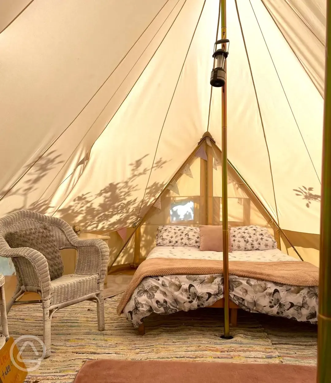 Traditional bell tent interior