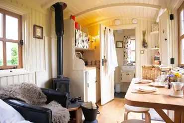 Shepherd's hut interior