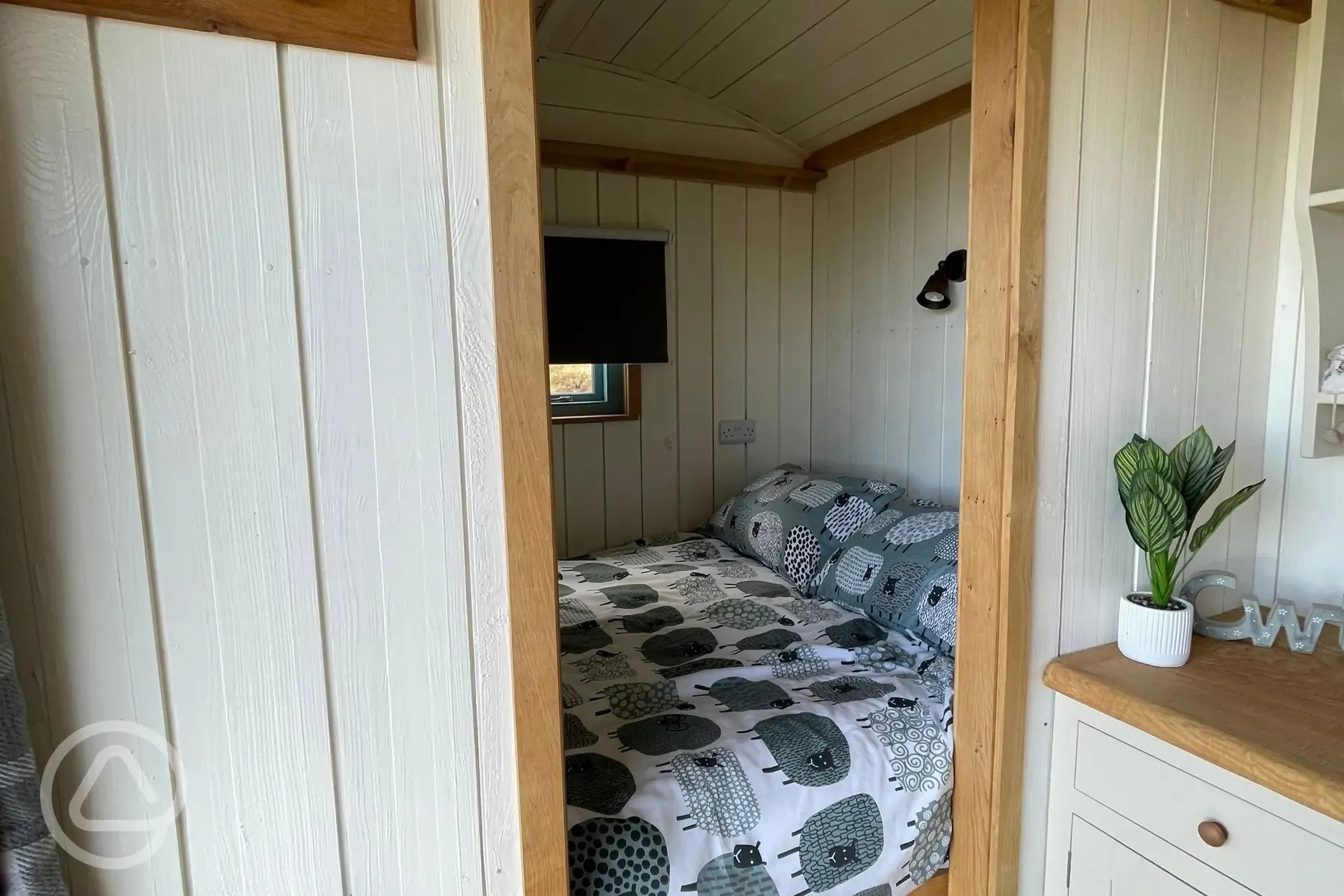 Shepherd's hut bedroom