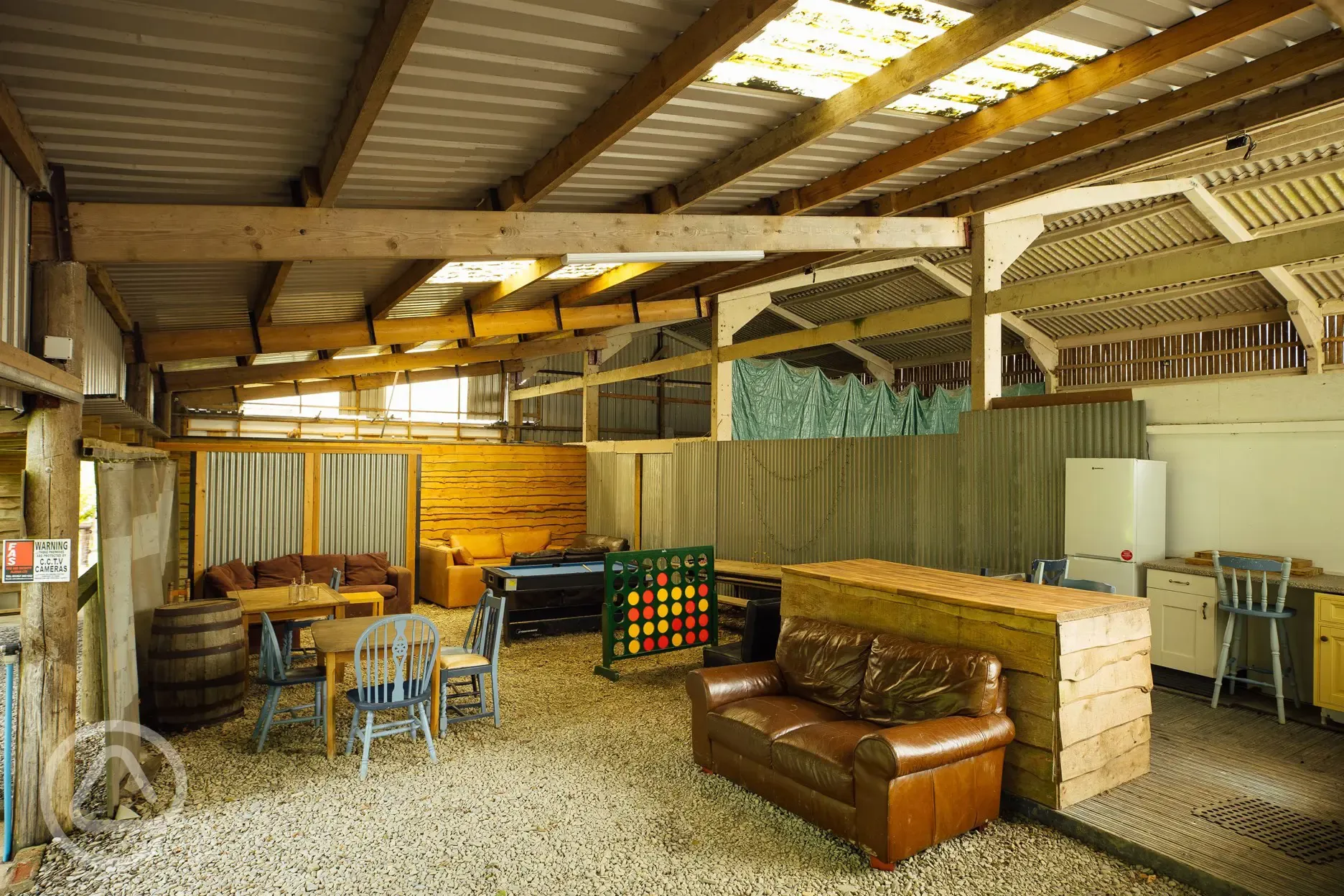 Games barn at Glyncoch Isaf Farm