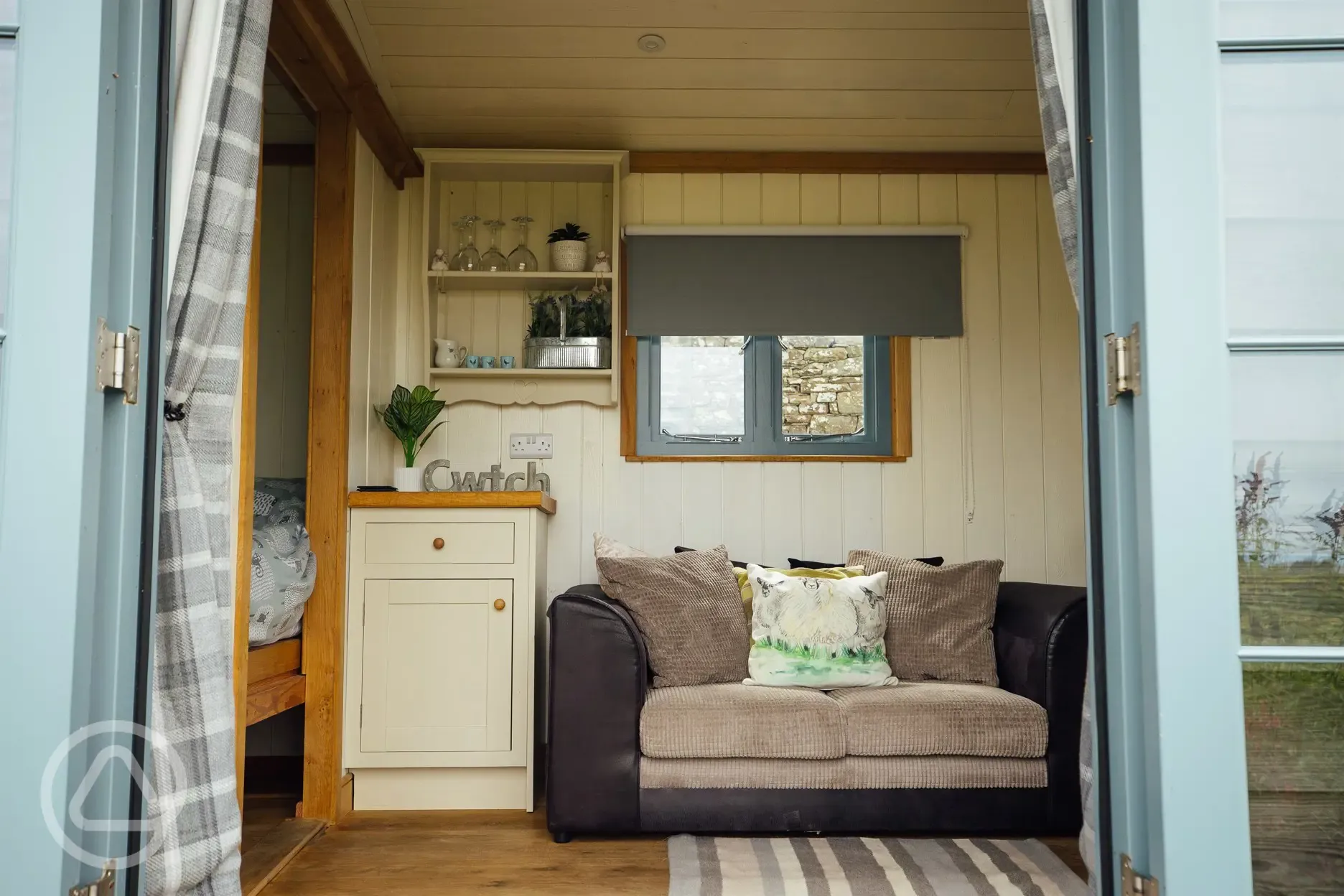 Shepherd's hut interior