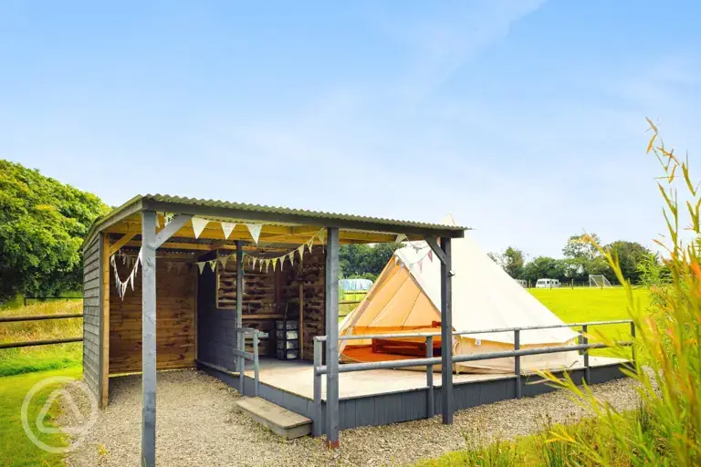 Bell tent with private kitchen facilities 