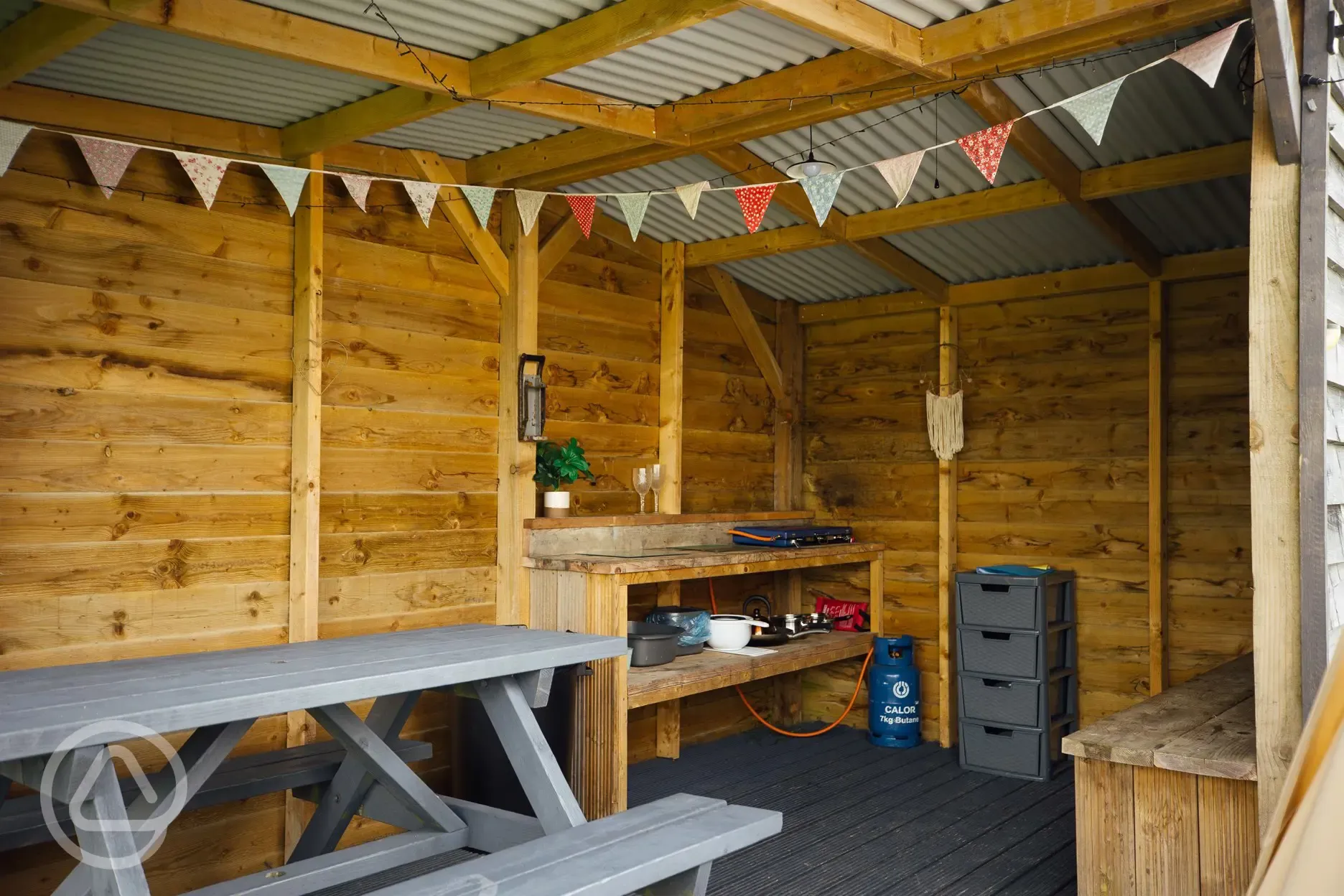 Bell tent private facilities