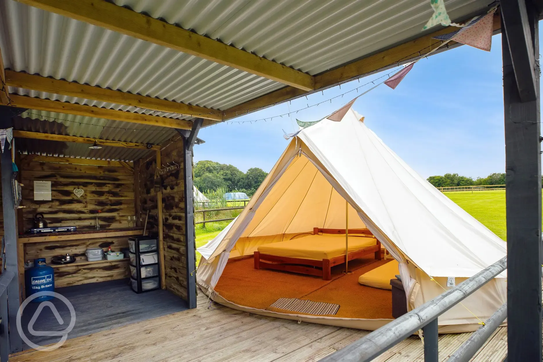 Bell tent with private kitchen facilities 