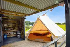 Bell tent with private kitchen facilities 