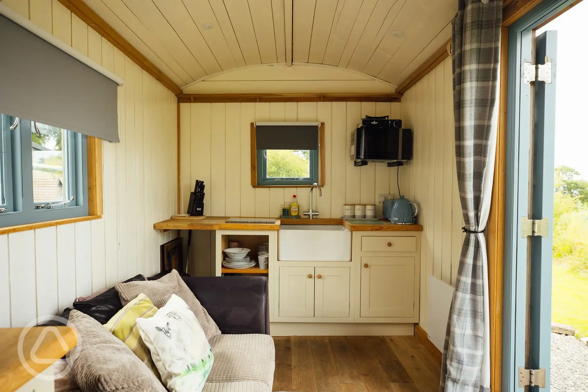 Shepherd's hut interior