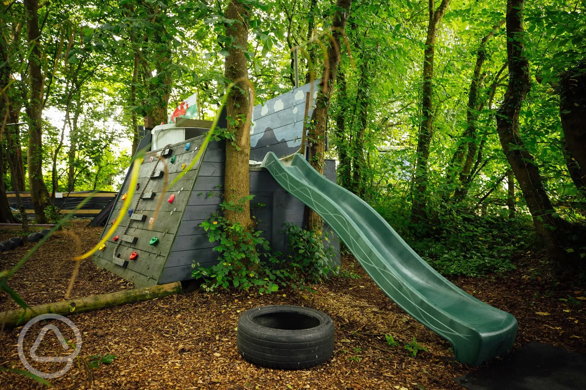 Children's playground at Glyncoch Isaf Farm