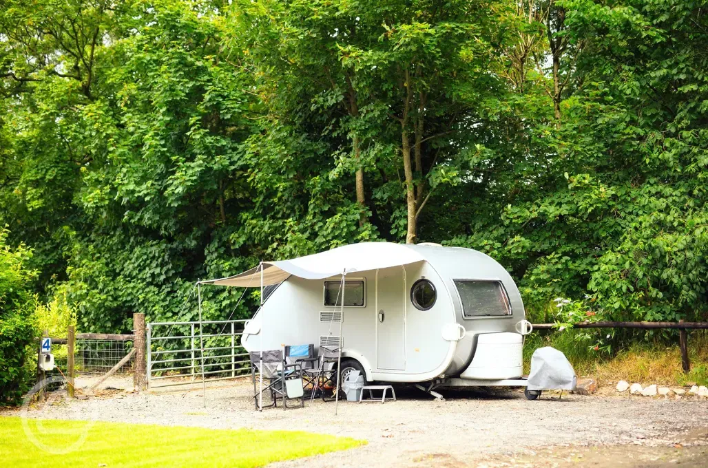 Optional electric hardstanding pitches with a 16 amp hook up