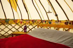 Yurt double bed and furnishings (bedding provided)