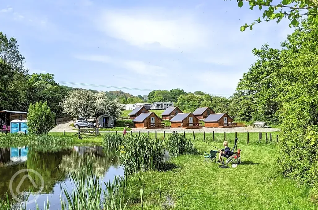 Glamping lodges by the river