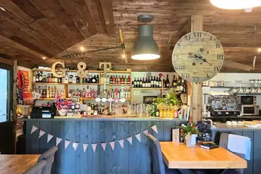 The bar in the old potting shed at Brook House Farm