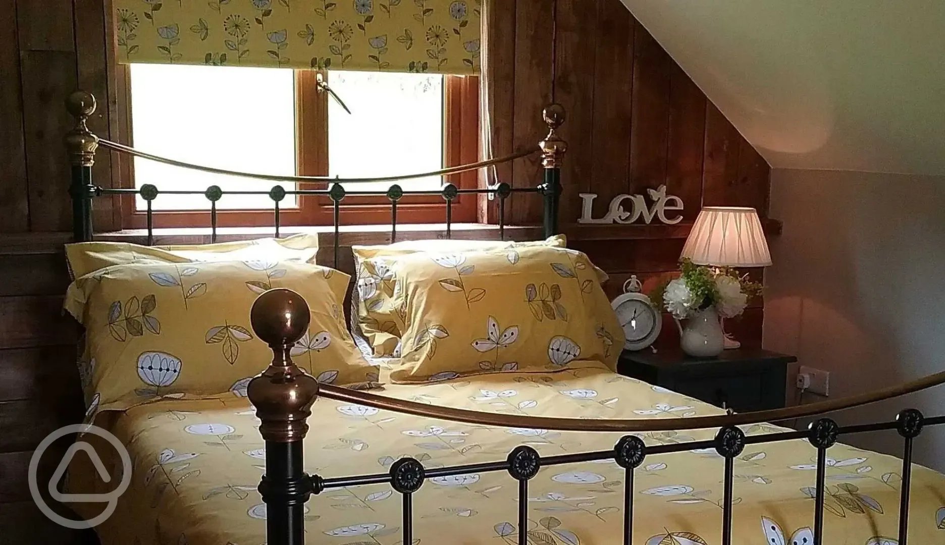 Glamping lodge bedroom