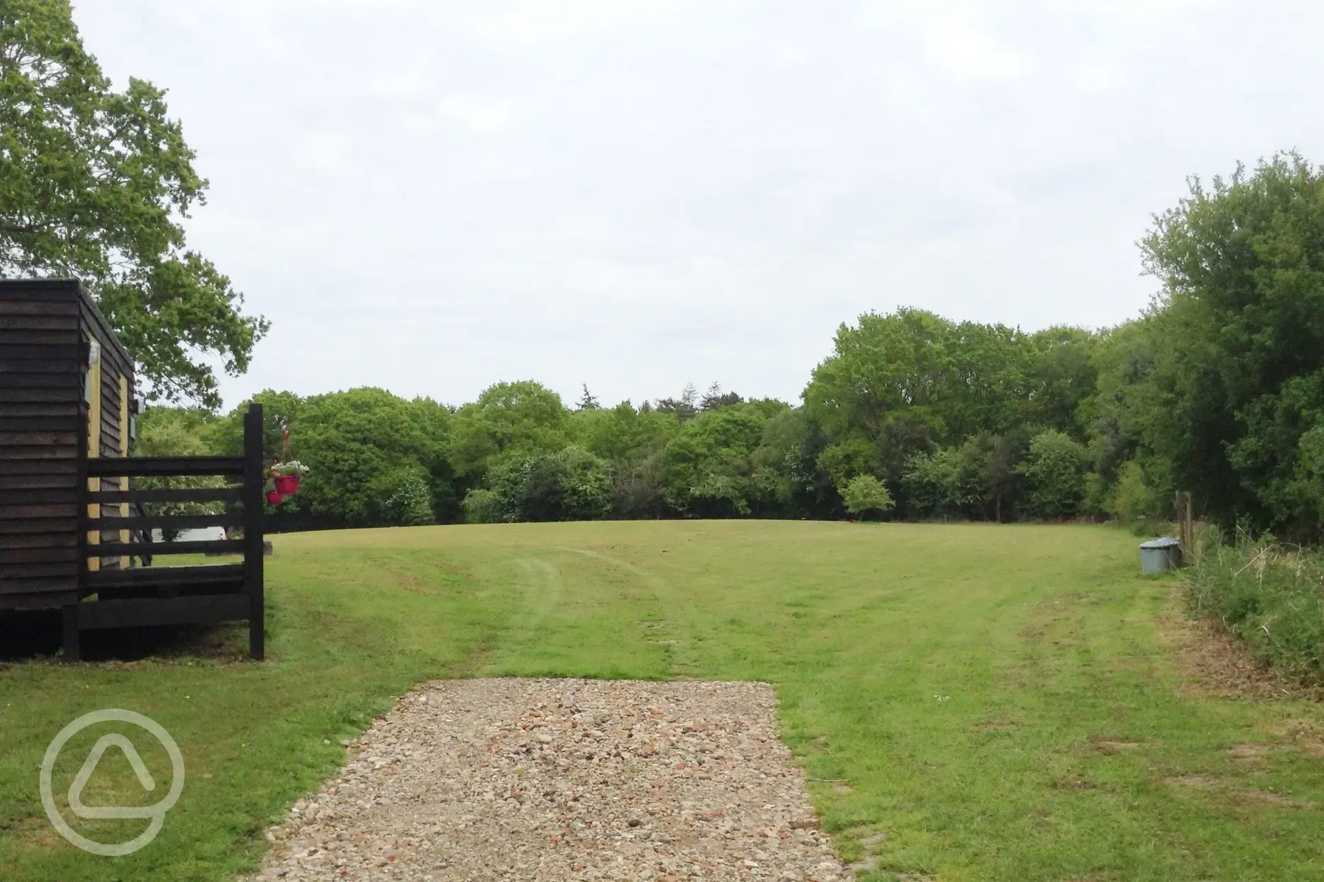 Entrance to the site and grass pitches