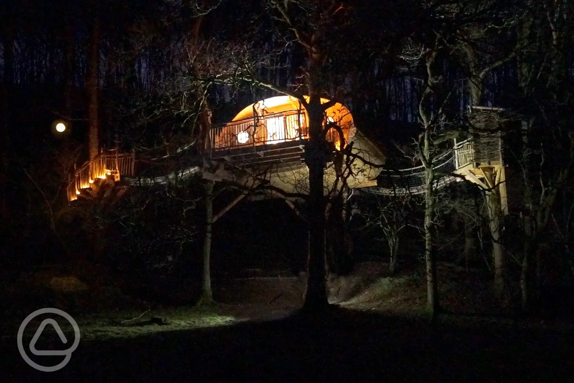 Treehouse at night