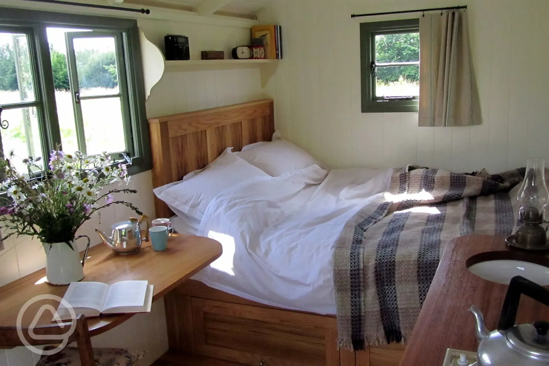 Inside the shepherd's hut