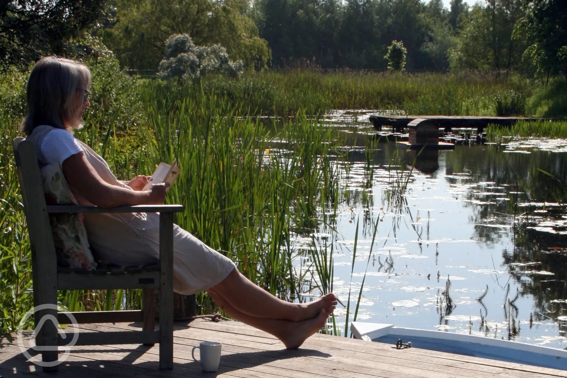 Relaxing by the water