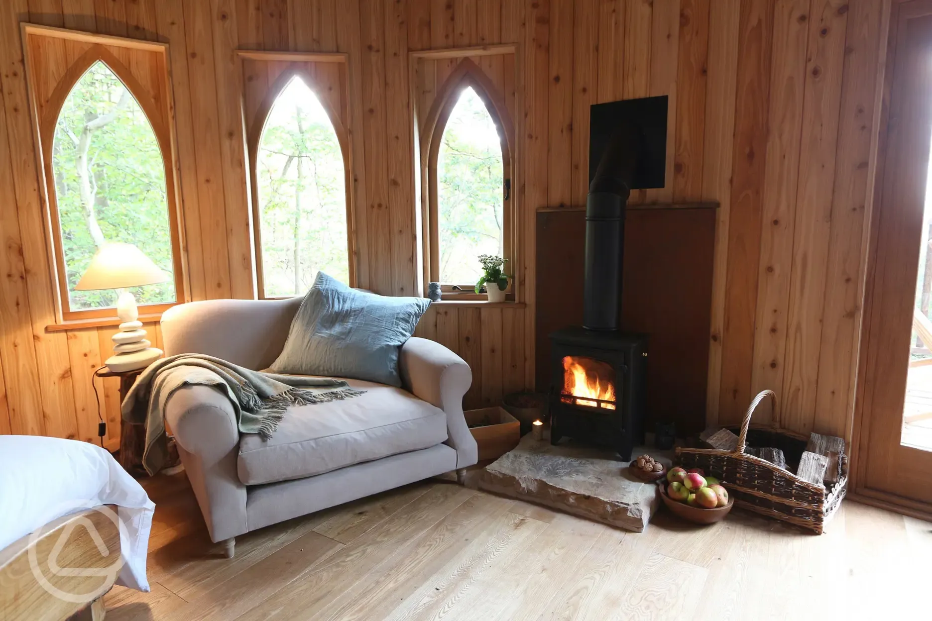 Lounge area and woodburner