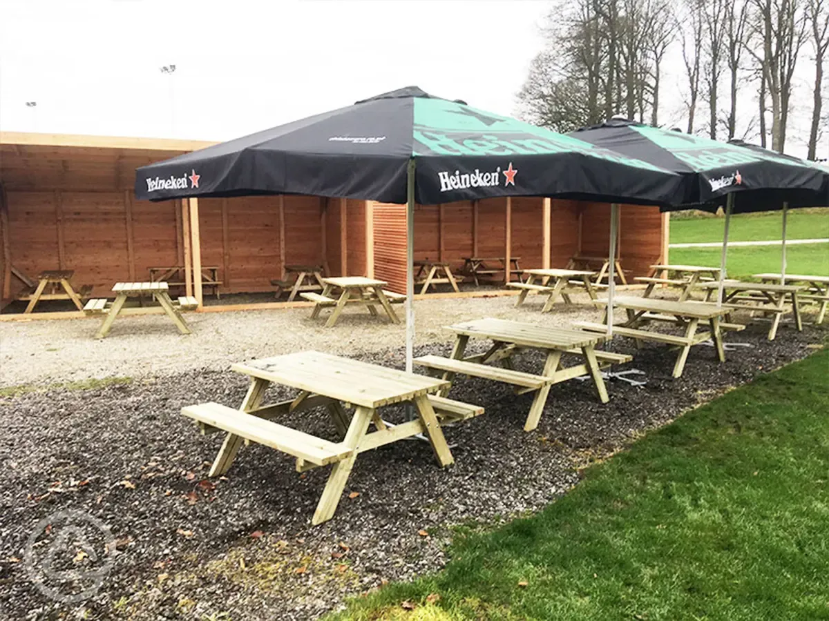 COVID secure large beer garden 