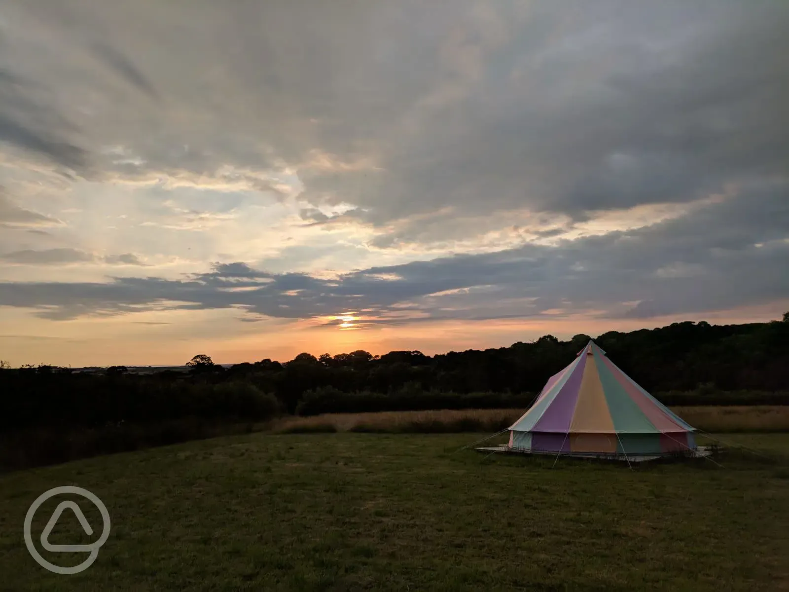 Sunset over the bell tent