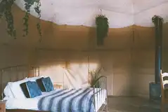 Dome interior with a king sized bed