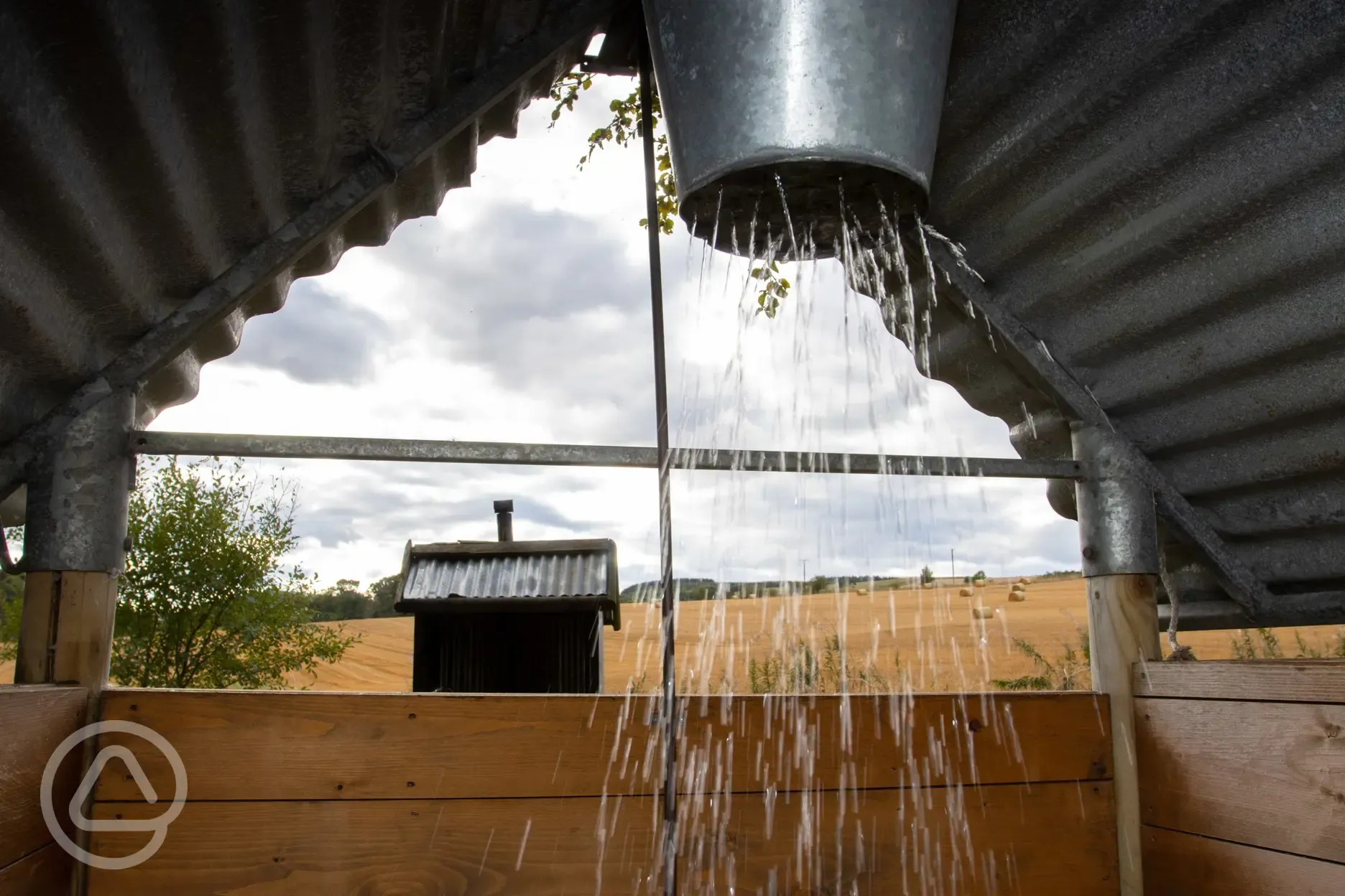 Safari tent outdoor shower