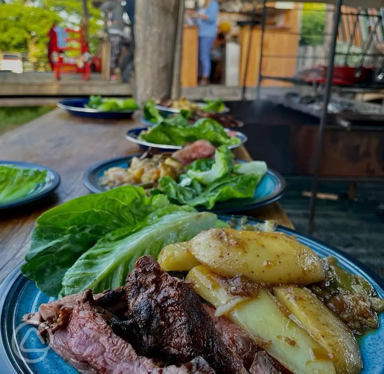 Fresh food available from the wood-fired kitchen