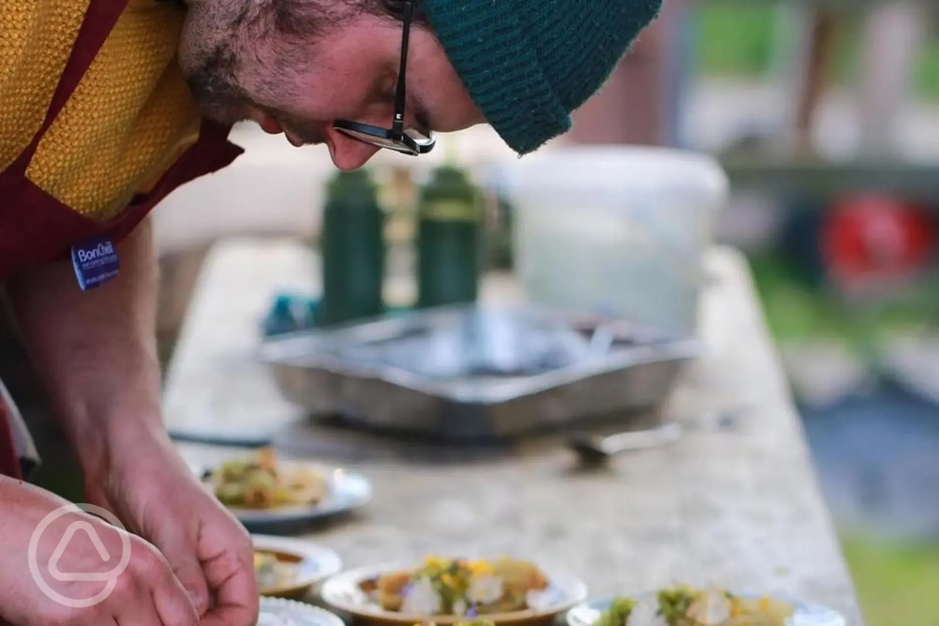 Fresh food available from the wood-fired kitchen