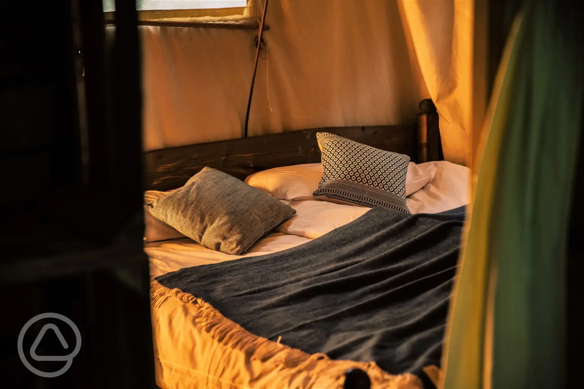 Canvas lodge bedroom