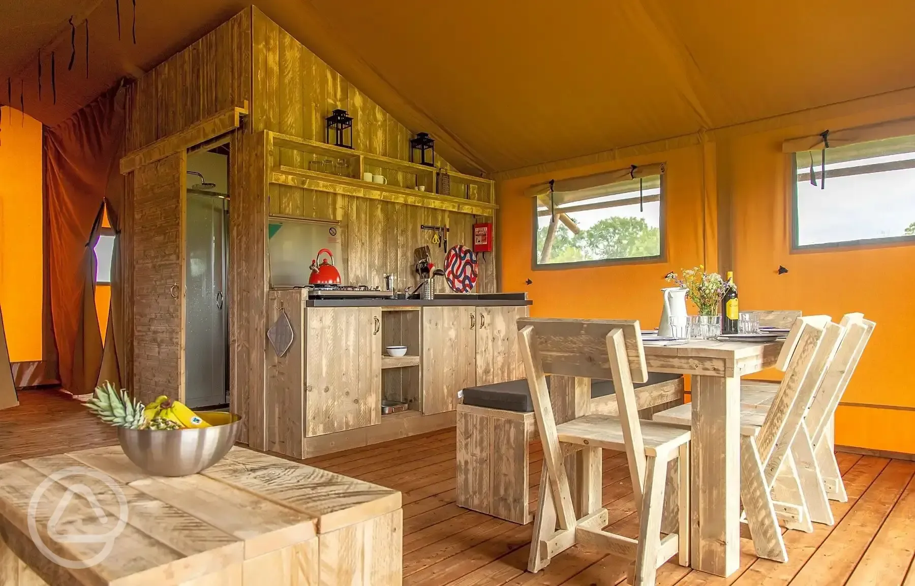 Safari tent interior