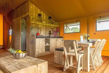 Gambledown Farm safari tent interior