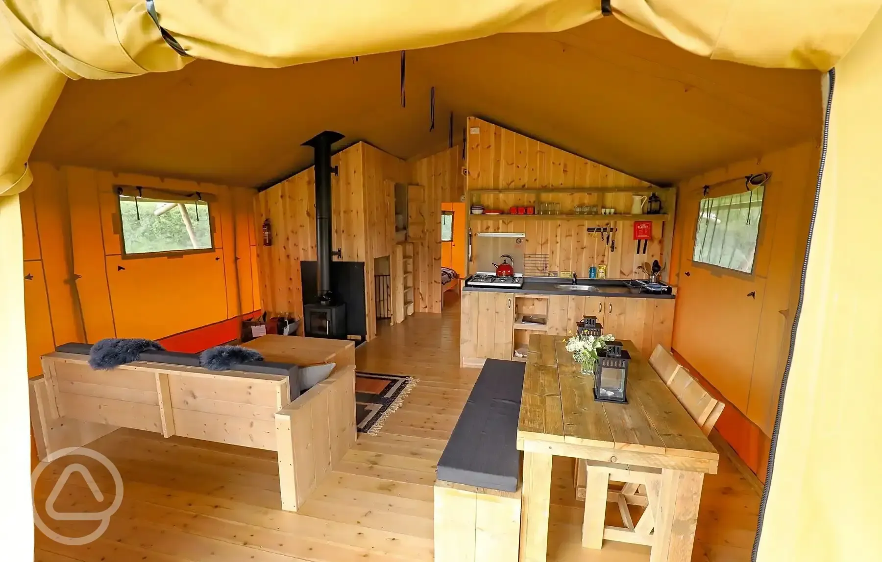 Safari tent interior