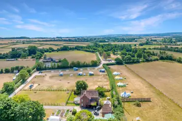 Aerial of Burton Springs Holidays with views to the Quantock Hills