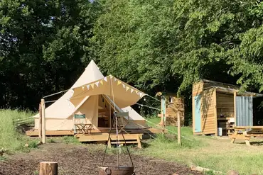 Furnished bell tent at Star Field Camping and Glamping 
