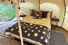 Furnished bell tent interior Furnished bell tent interior