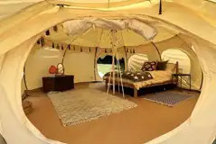 Furnished bell tent interior Furnished bell tent interior
