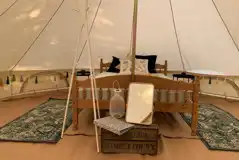 Furnished bell tent interior Furnished bell tent interior