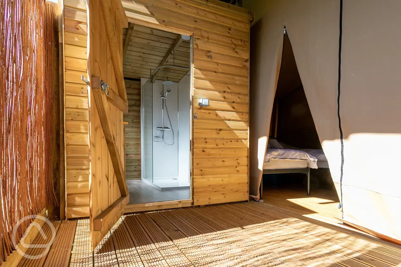 Safari tent bathroom