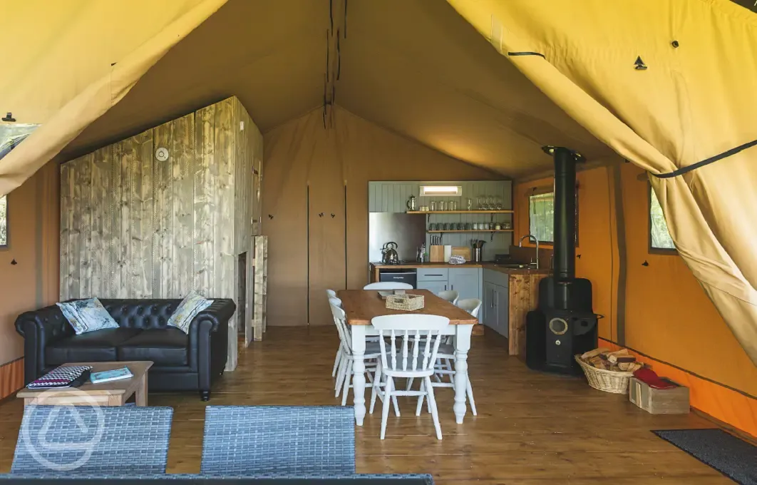 Safari tent interior