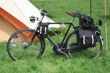 Period Cyclist camping at Stockton Park
