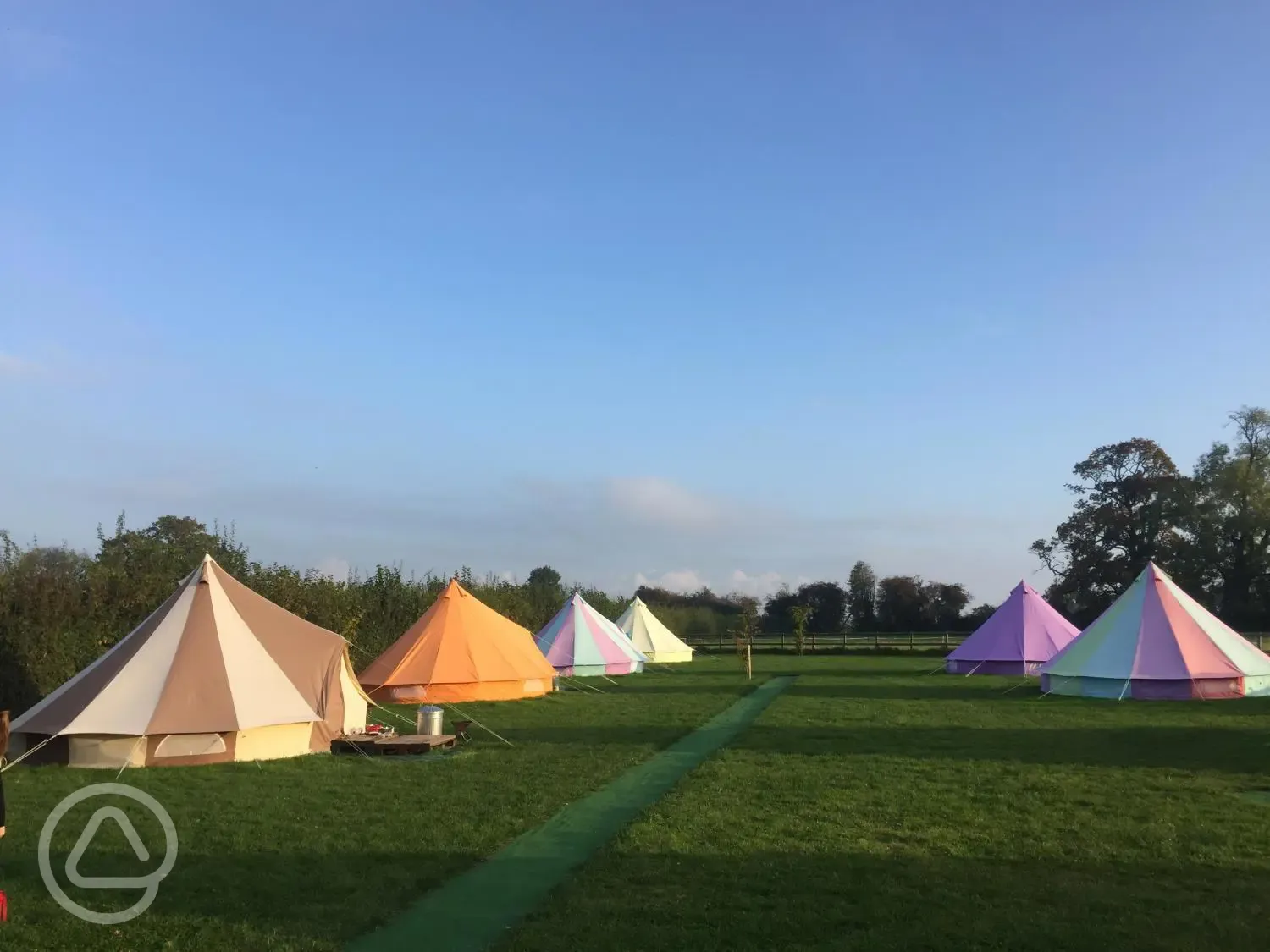 Bell tents on site