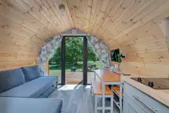 Ensuite Cosier glamping pod interior