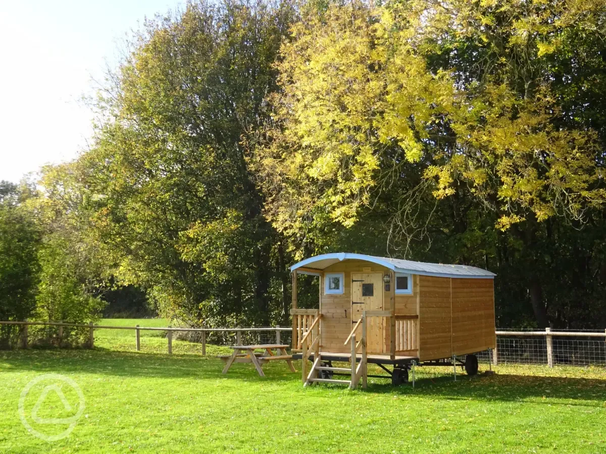 Bluebell shepherd's hut with hot tub